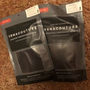 2 pair size Large Venacouture compression socks 15-20mmhg